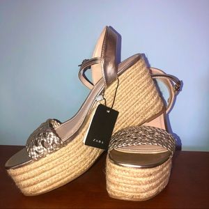 Zara High heel wedged espadrilles 🌸